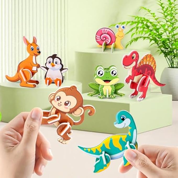 3D ANIMAL PUZZLES FOR KIDS,EDUCATIONAL JUNGLE, DINOSAUR & FARM ANIMAL PUZZLE SET  PRESCHOOL & ELEMENTARY LEARNING TOYS  CLASSROOM PRIZES, PARTY FAVORS, BIRTHDAY GIFTS 30-PACK - Image 1